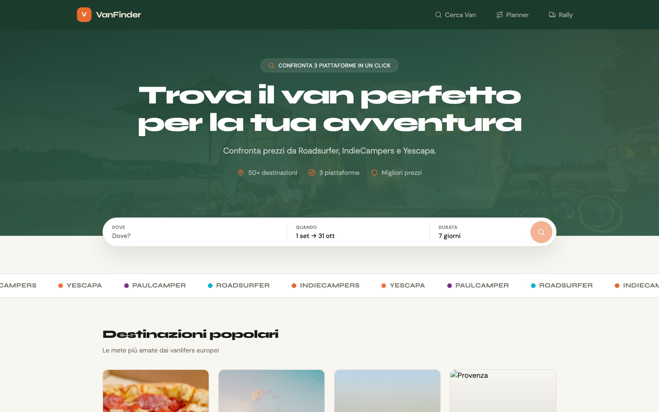 Anteprima del sito VanFinder